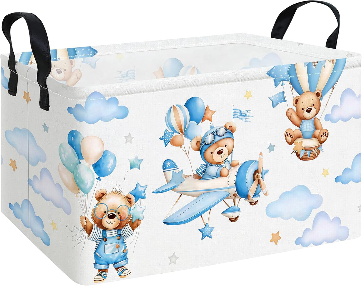 Rectangular Collapsible Laundry Basket with Side Handles, Toys