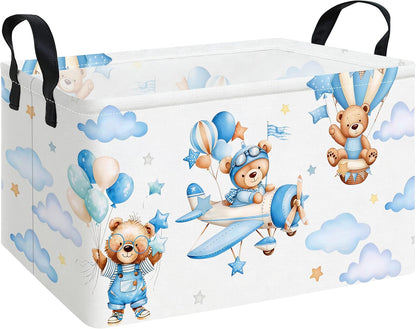 Rectangular Collapsible Laundry Basket with Side Handles, Toys