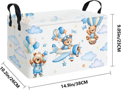 Rectangular Collapsible Laundry Basket with Side Handles, Toys