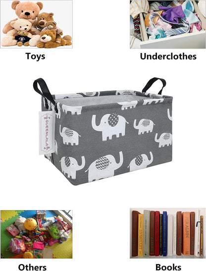 Rectangular Collapsible Laundry Basket with Side Handles, Toys