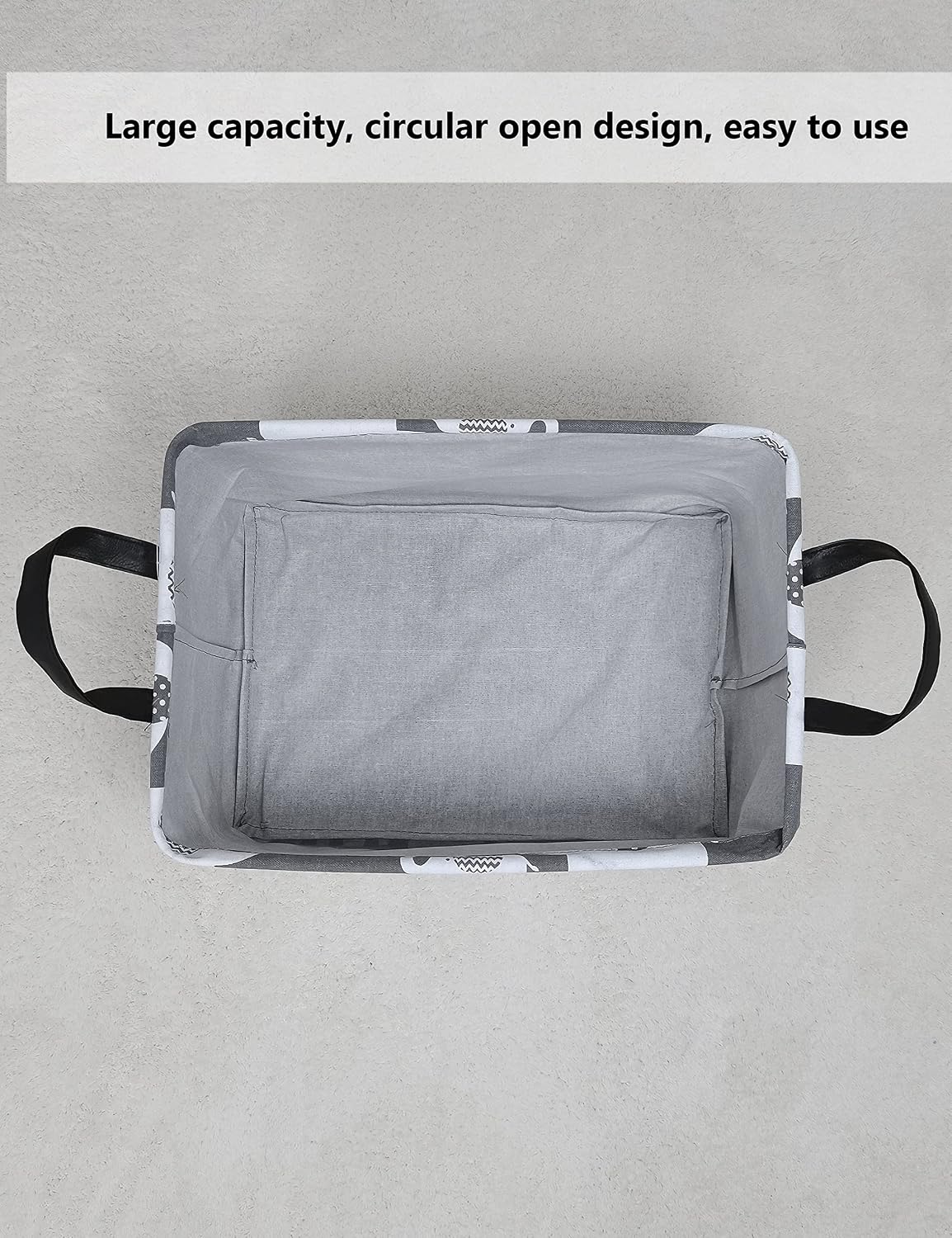 Rectangular Collapsible Laundry Basket with Side Handles, Toys