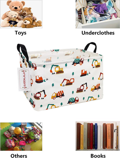 Rectangular Collapsible Laundry Basket with Side Handles, Toys