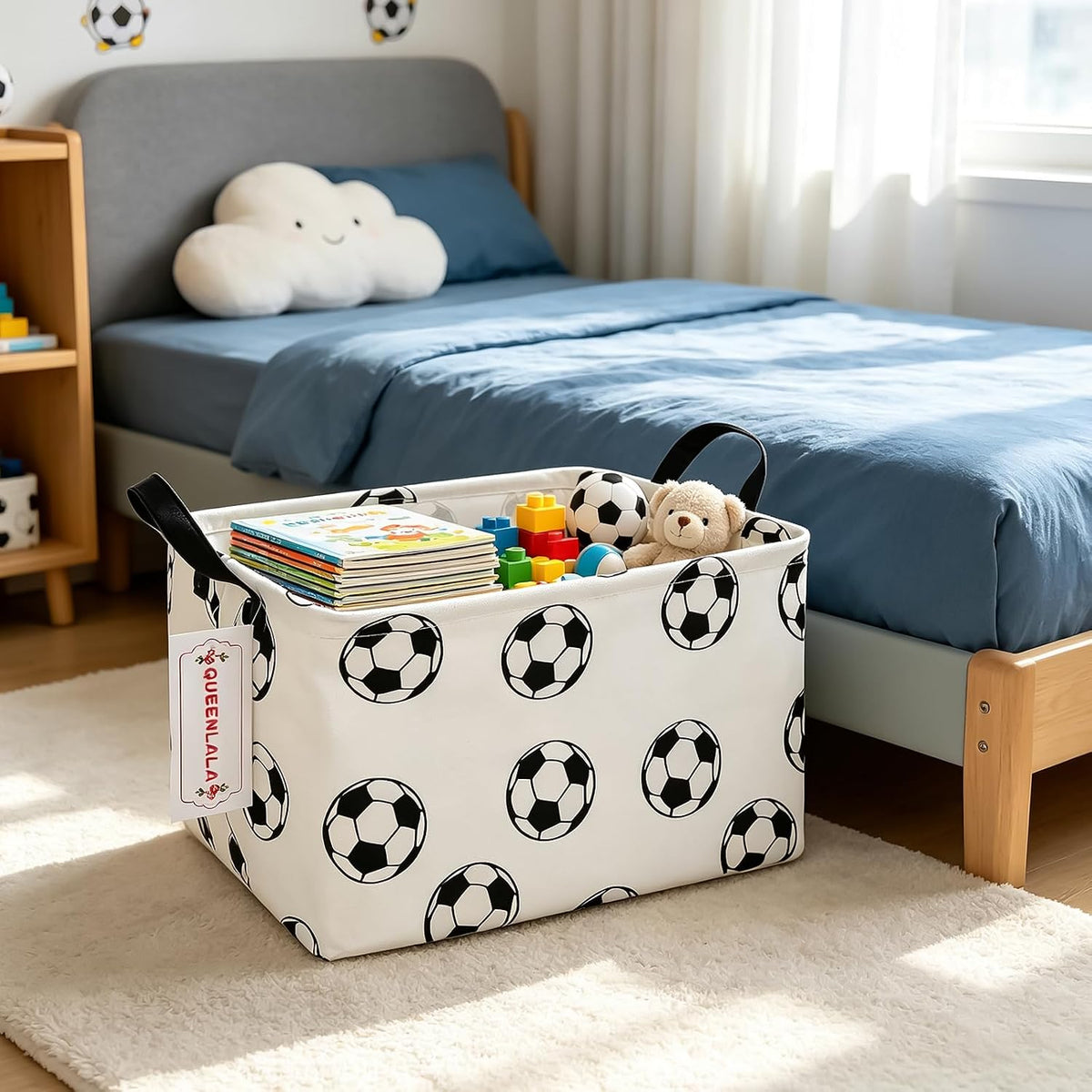 Rectangular Collapsible Laundry Basket with Side Handles, Toys