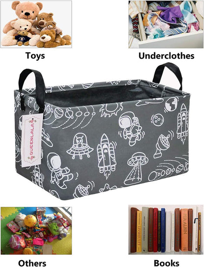 Rectangular Collapsible Laundry Basket with Side Handles, Toys
