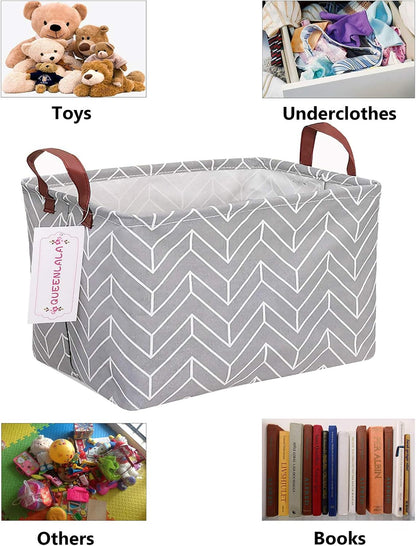 Rectangular Collapsible Laundry Basket with Side Handles, Toys