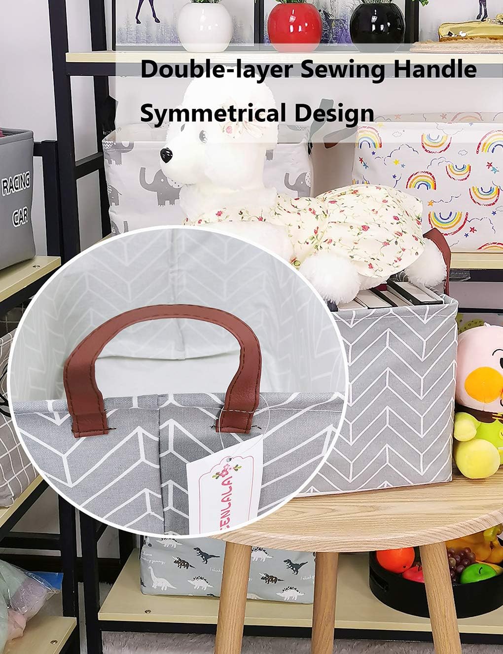Rectangular Collapsible Laundry Basket with Side Handles, Toys