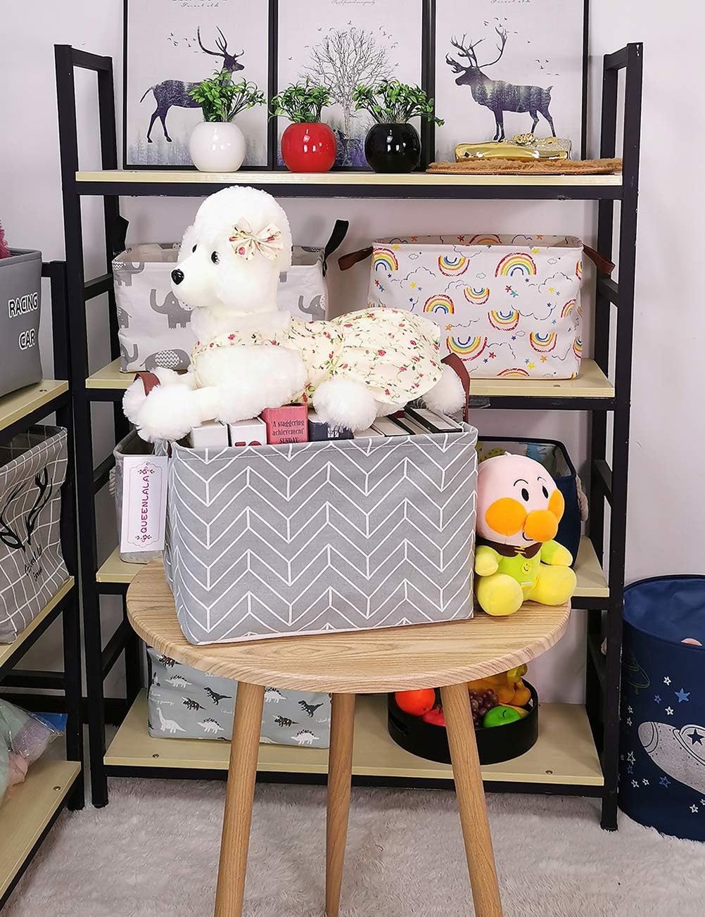 Rectangular Collapsible Laundry Basket with Side Handles, Toys