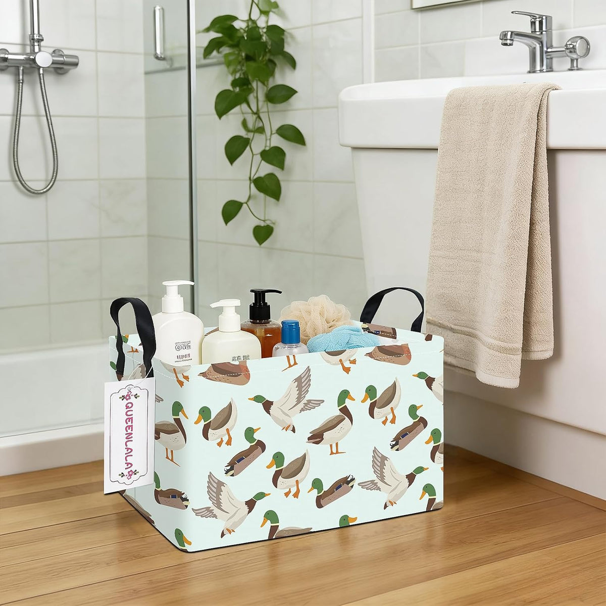 Rectangular Collapsible Laundry Basket with Side Handles, Toys