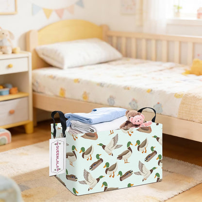 Rectangular Collapsible Laundry Basket with Side Handles, Toys