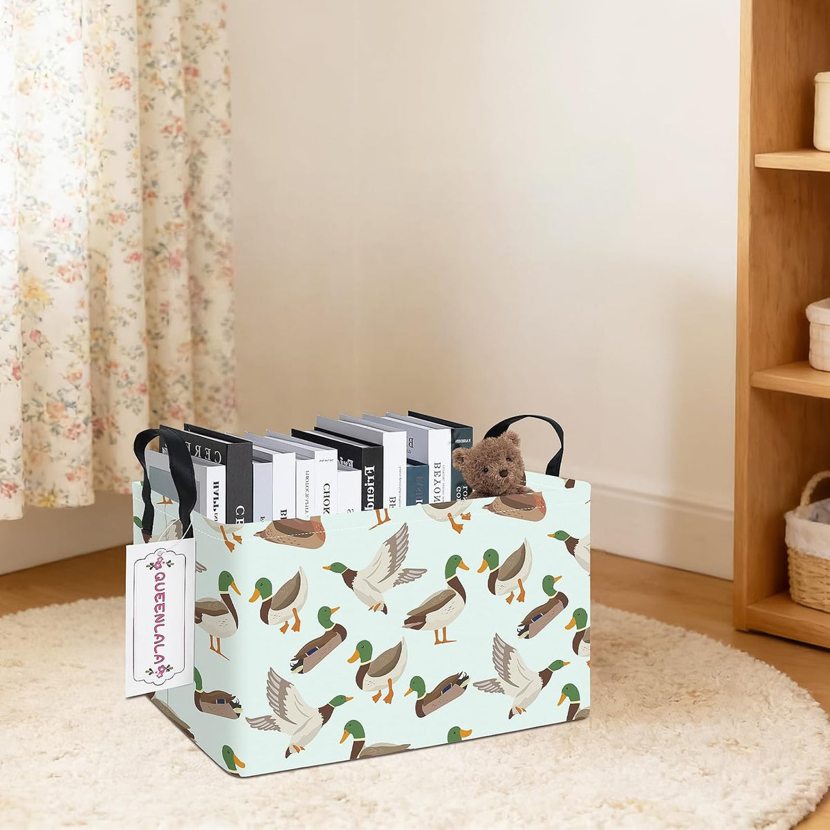 Rectangular Collapsible Laundry Basket with Side Handles, Toys