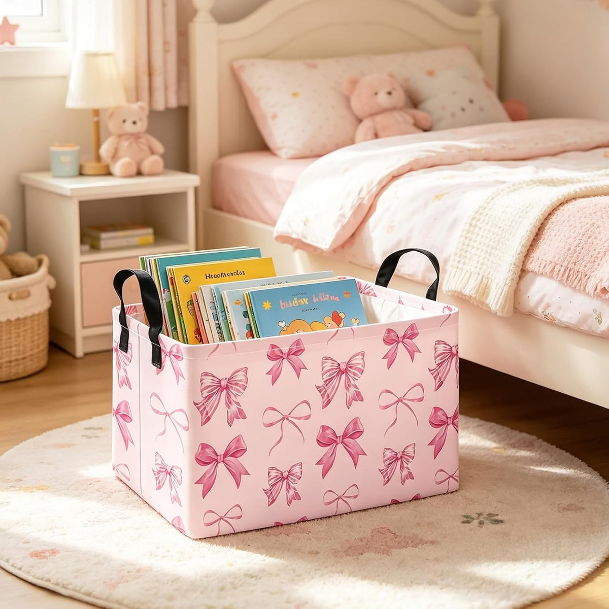 Rectangular Collapsible Laundry Basket with Side Handles, Toys