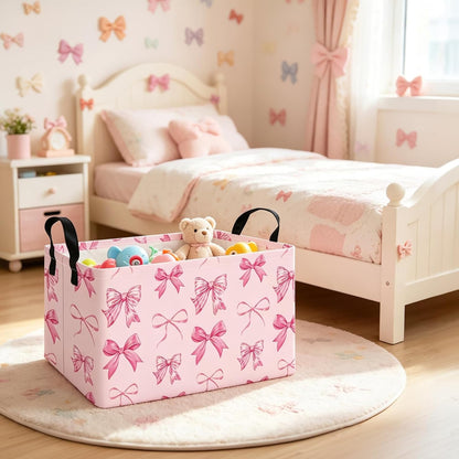 Rectangular Collapsible Laundry Basket with Side Handles, Toys