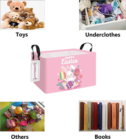 Rectangular Collapsible Laundry Basket with Side Handles, Toys