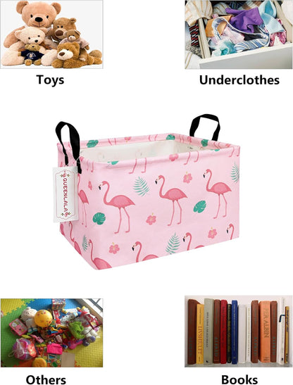 Rectangular Collapsible Laundry Basket with Side Handles, Toys