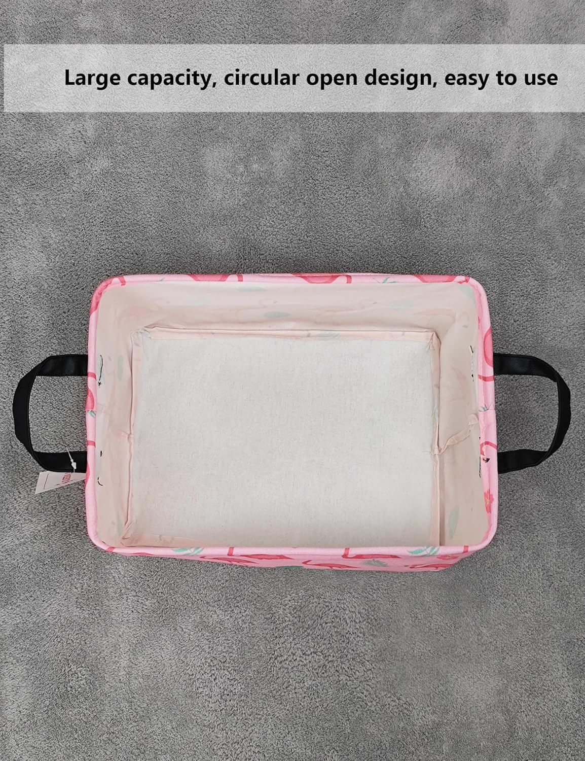 Rectangular Collapsible Laundry Basket with Side Handles, Toys