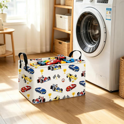 Rectangular Collapsible Laundry Basket with Side Handles, Toys