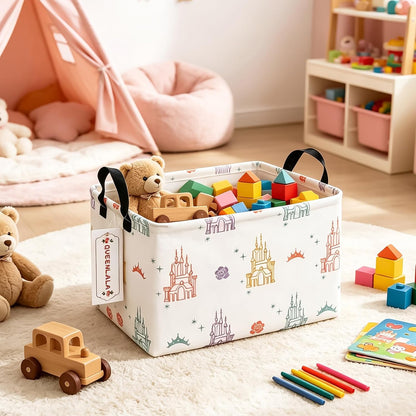 Rectangular Collapsible Laundry Basket with Side Handles, Toys
