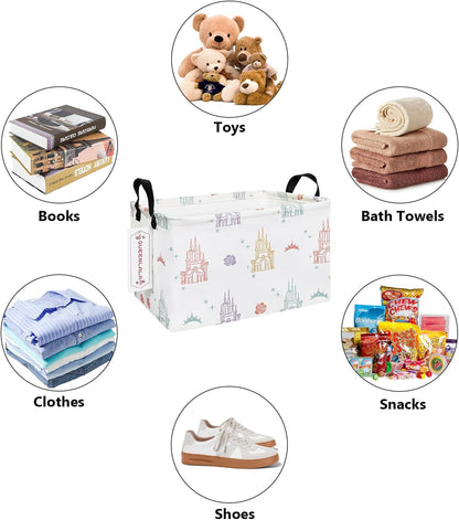 Rectangular Collapsible Laundry Basket with Side Handles, Toys