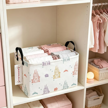Rectangular Collapsible Laundry Basket with Side Handles, Toys