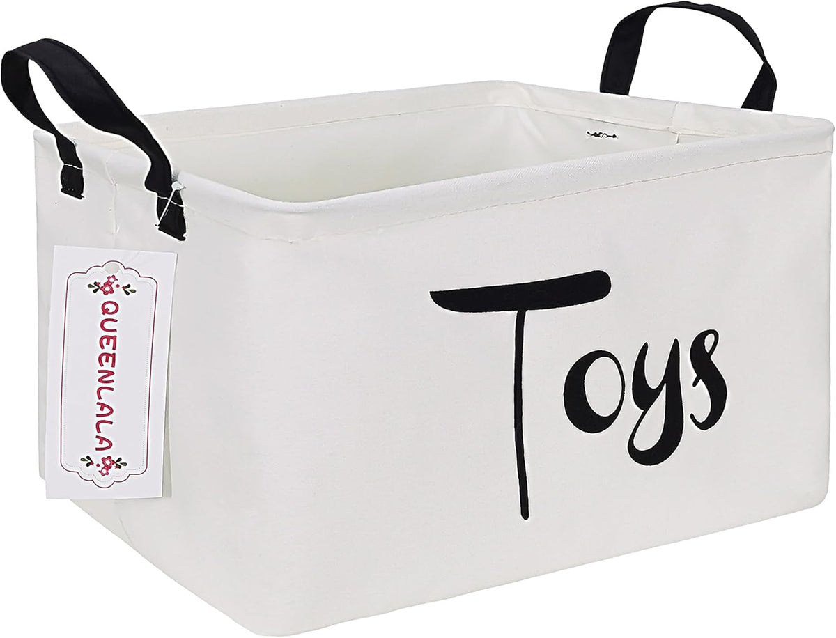 Rectangular Collapsible Laundry Basket with Side Handles, Toys