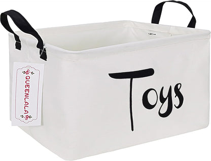 Rectangular Collapsible Laundry Basket with Side Handles, Toys