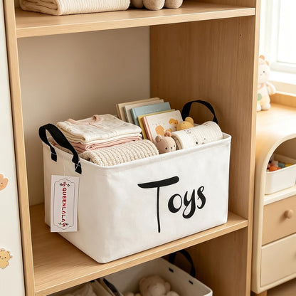 Rectangular Collapsible Laundry Basket with Side Handles, Toys