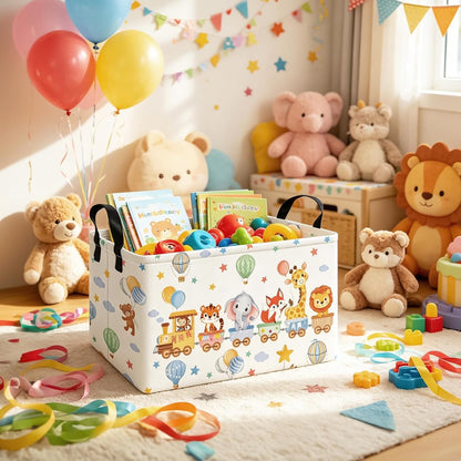 Rectangular Collapsible Laundry Basket with Side Handles, Toys