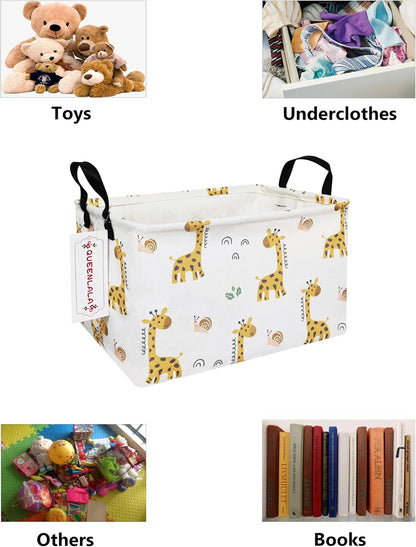 Rectangular Collapsible Laundry Basket with Side Handles, Toys