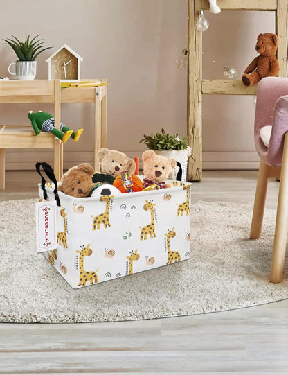 Rectangular Collapsible Laundry Basket with Side Handles, Toys