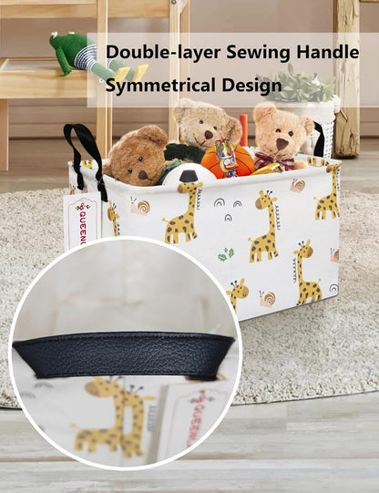 Rectangular Collapsible Laundry Basket with Side Handles, Toys