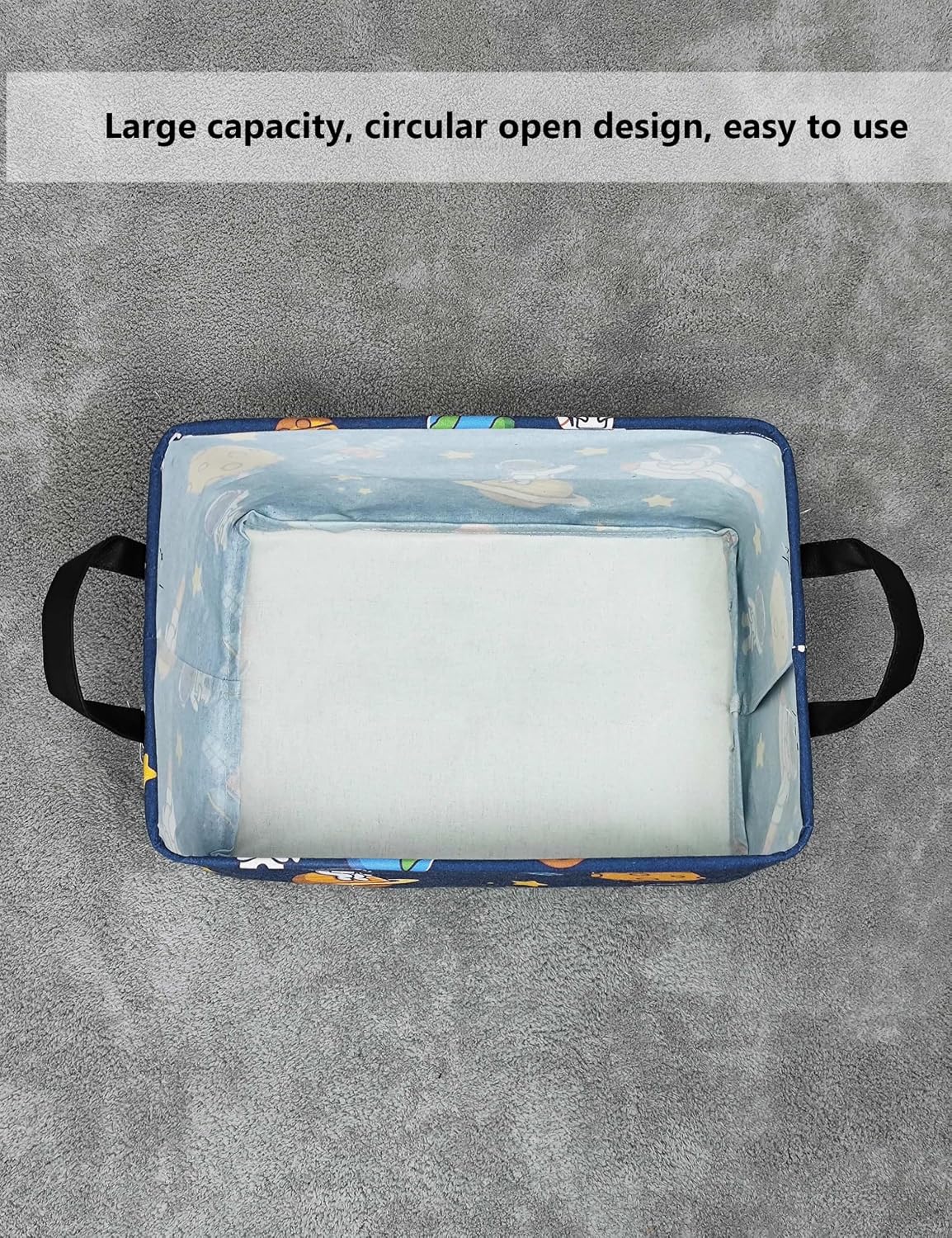 Rectangular Collapsible Laundry Basket with Side Handles, Toys
