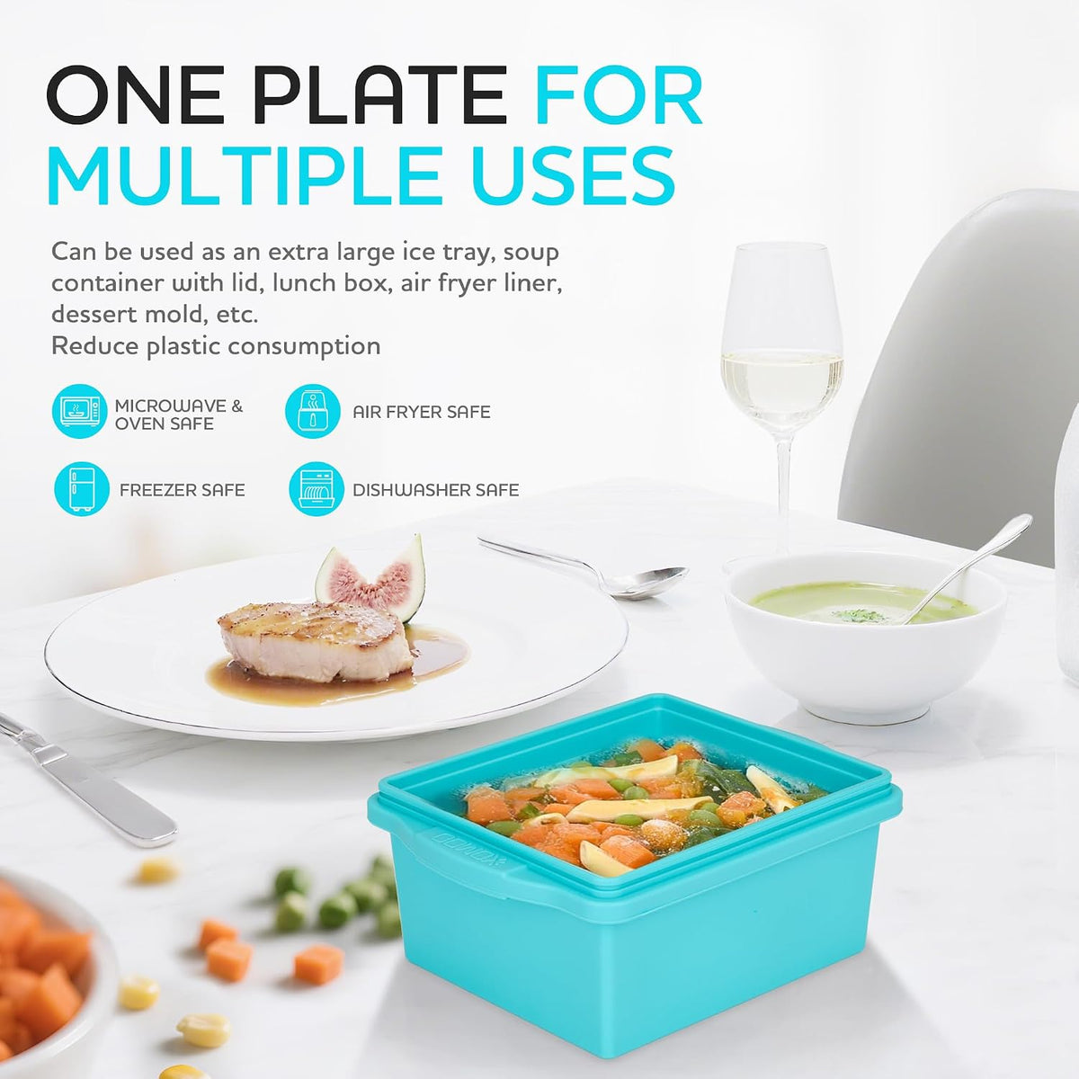 2 Cup Silicone Freezer Trays with Lids, Silicone Soup Freezer Molds - Leakproof, BPA-Free, Stackable, Microwave & Dishwasher Safe, Perfect for Soups, Sauces, Meal Prep, and Baked Goods - 4 Pack