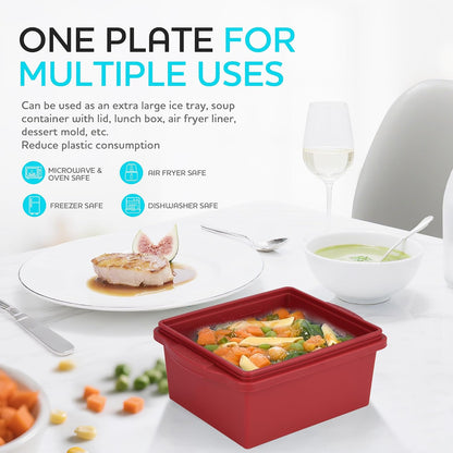 2 Cup Silicone Freezer Trays with Lids, Silicone Soup Freezer Molds - Leakproof, BPA-Free, Stackable, Microwave & Dishwasher Safe, Perfect for Soups, Sauces, Meal Prep, and Baked Goods - 4 Pack
