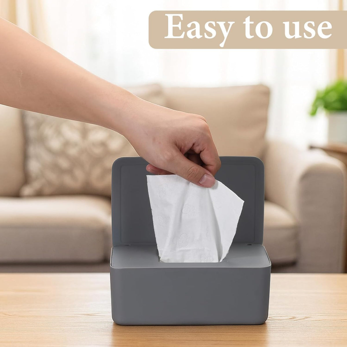3 Pcs Wipes Dispenser, Refillable Wet Wipe Container with Lid 7.28 x 4.80 x 2.75 Inch Reusable Wipe Dispenser Holder for Bathroom, Kitchen, Bedroom, Living Room, Office, Car (Black, White, Gray)