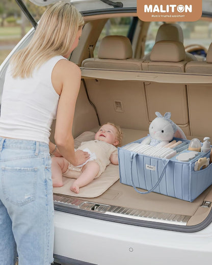 Baby Diaper Caddy Organizer for Changing Table, Brown