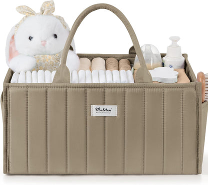 Baby Diaper Caddy Organizer for Changing Table, Brown