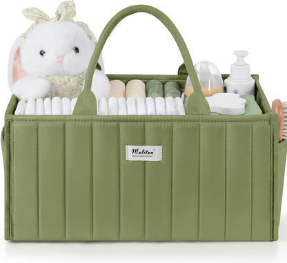 Baby Diaper Caddy Organizer for Changing Table, Brown