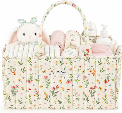 Baby Diaper Caddy Organizer for Changing Table, Brown