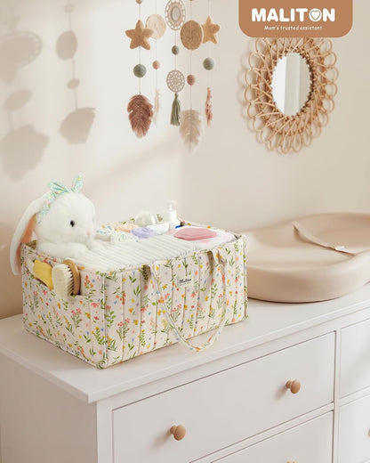 Baby Diaper Caddy Organizer for Changing Table, Brown