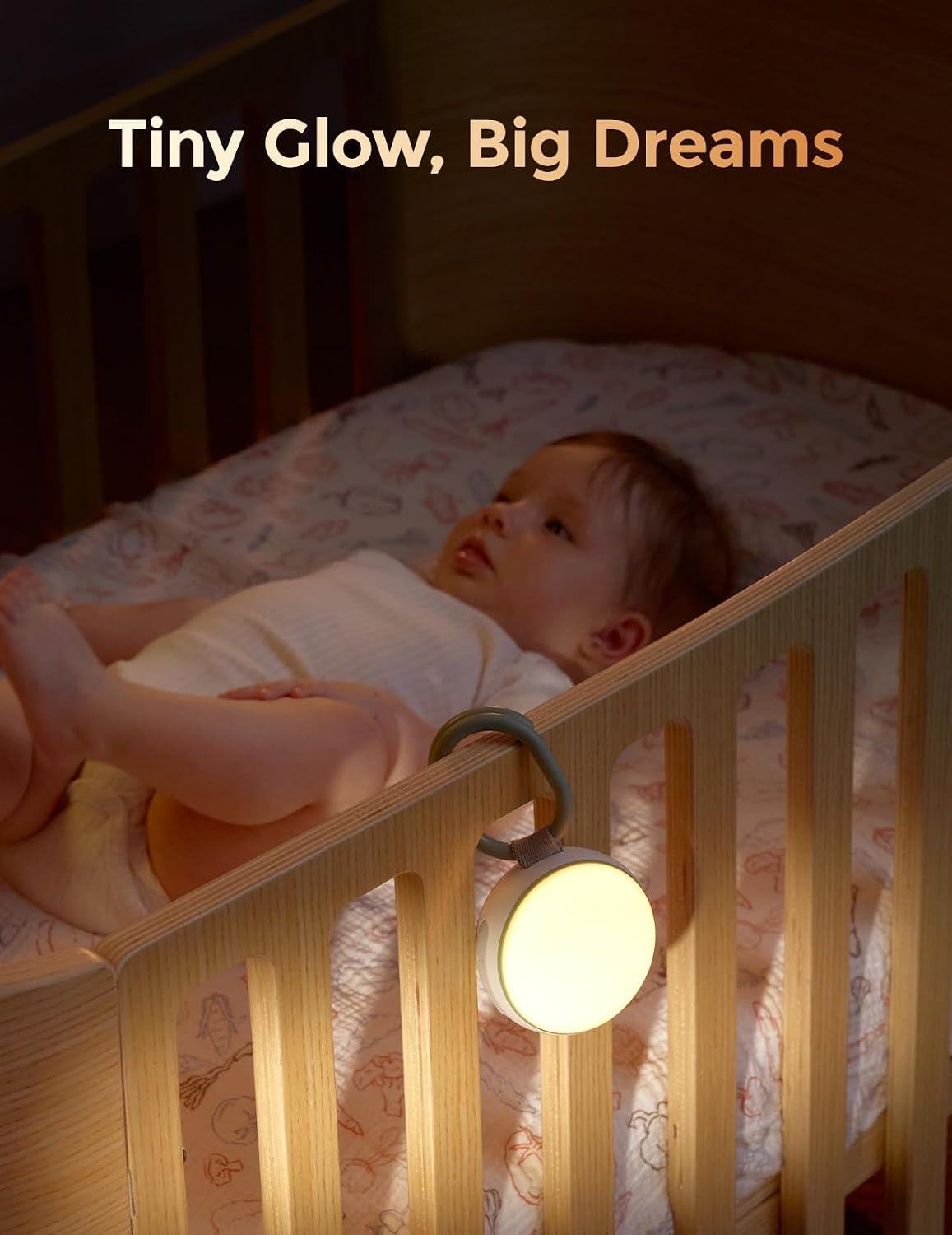 Portable Sound Machine with Night Light, White Noise Sound Machine for Baby, 20 Soothing Sounds, Sound Therapy, Long-Lasting Power, Timer, Clips on Stroller, Baby Shower Gifts