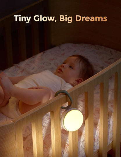 Portable Sound Machine with Night Light, White Noise Sound Machine for Baby, 20 Soothing Sounds, Sound Therapy, Long-Lasting Power, Timer, Clips on Stroller, Baby Shower Gifts