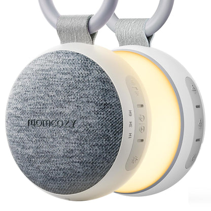 Portable Sound Machine with Night Light, White Noise Sound Machine for Baby, 20 Soothing Sounds, Sound Therapy, Long-Lasting Power, Timer, Clips on Stroller, Baby Shower Gifts