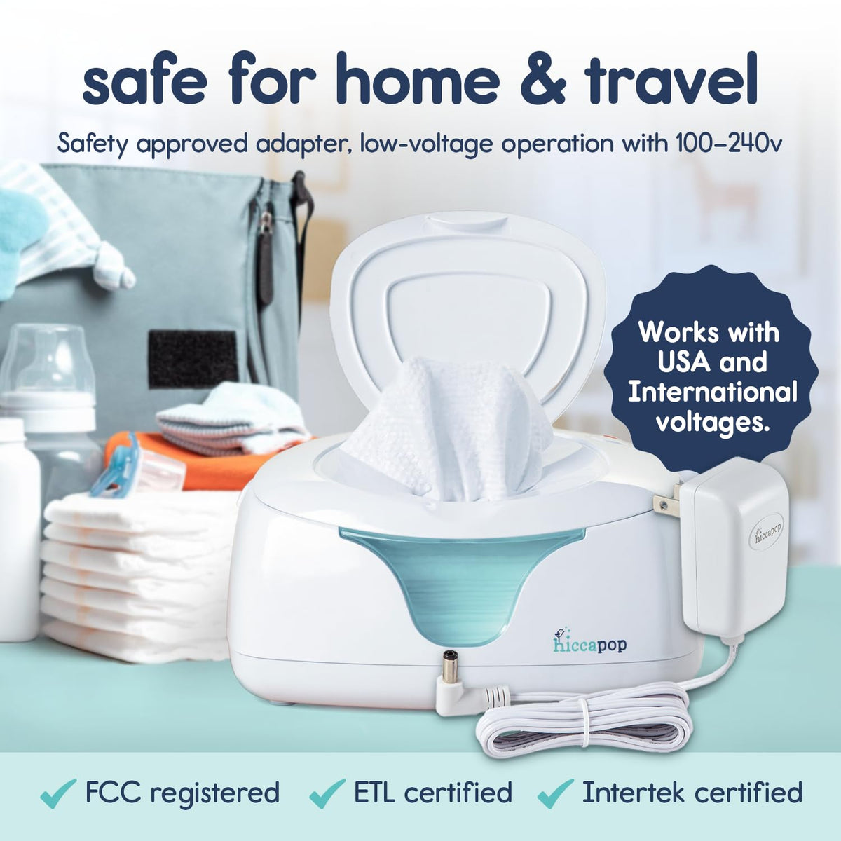 Baby Wipe Warmer and Wipes Dispenser, Diaper Wipe Warmer, White