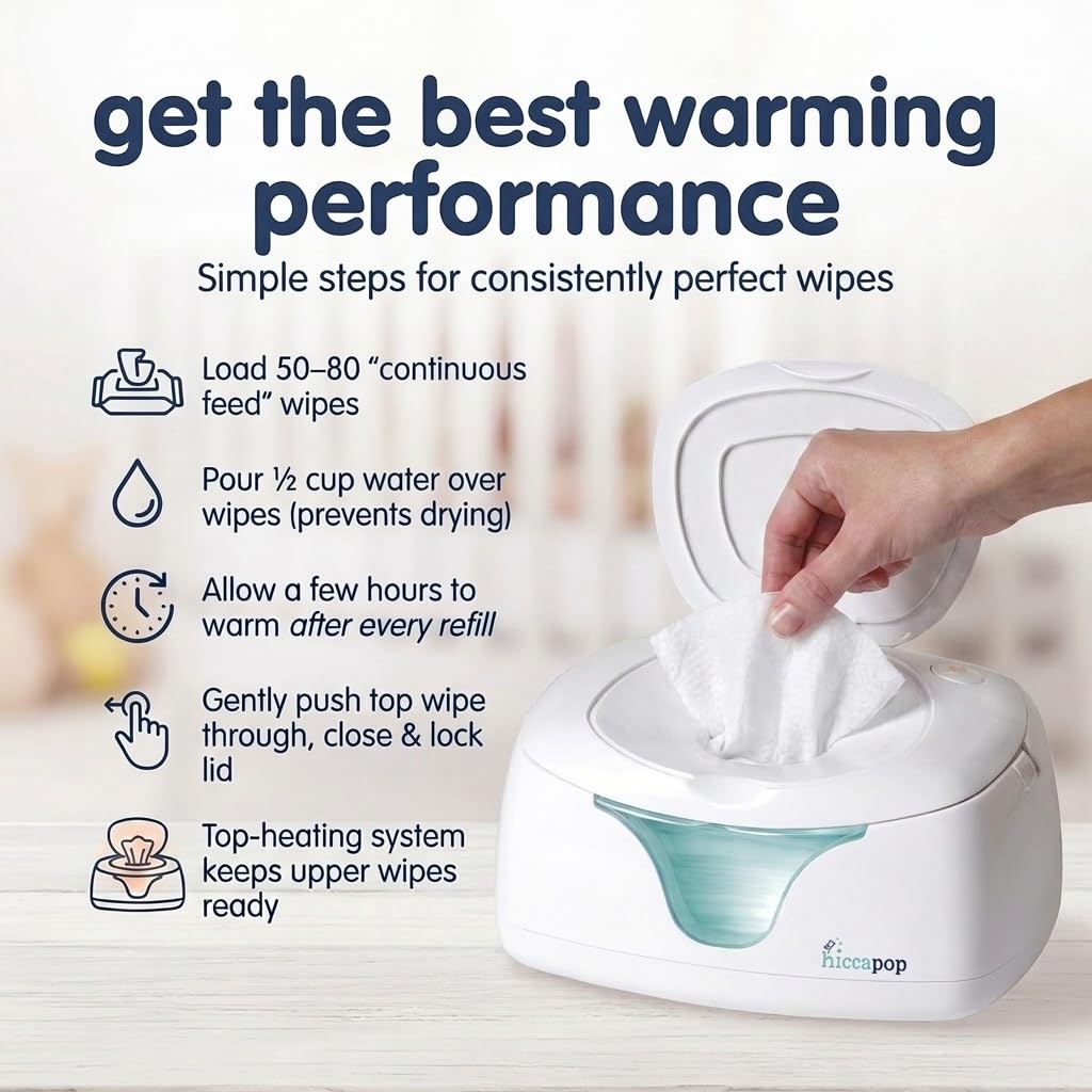 Baby Wipe Warmer and Wipes Dispenser, Diaper Wipe Warmer, White