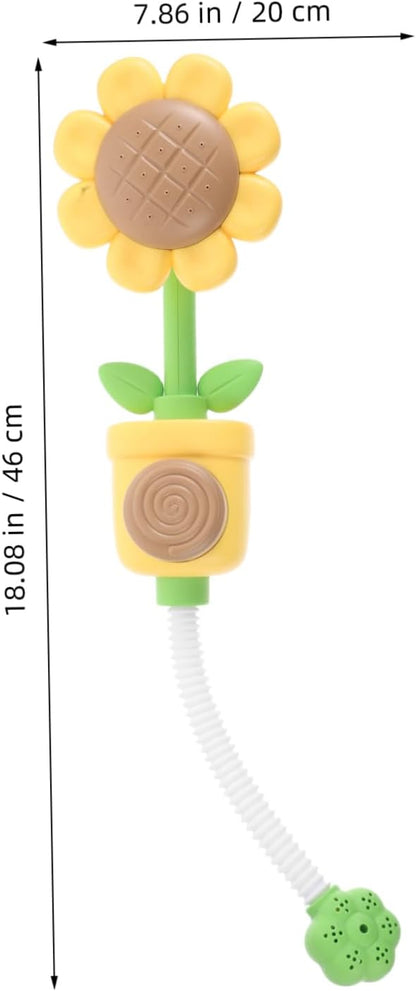 Bath Toys for Toddlers Sunflower Shower Head Bath Toy Newborn Friendly Soft Water Stream Easy to Clean