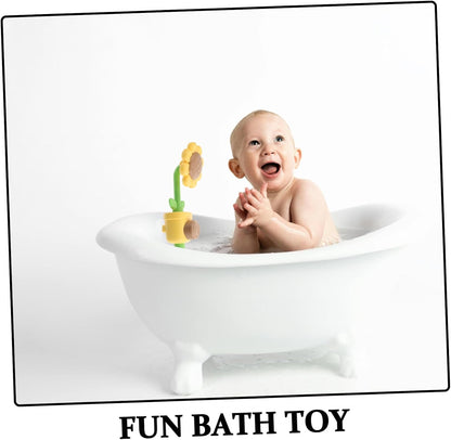 Bath Toys for Toddlers Sunflower Shower Head Bath Toy Newborn Friendly Soft Water Stream Easy to Clean