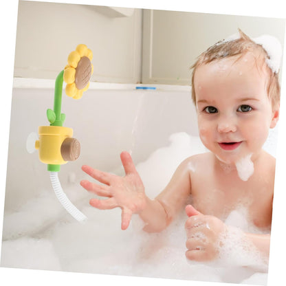 Bath Toys for Toddlers Sunflower Shower Head Bath Toy Newborn Friendly Soft Water Stream Easy to Clean