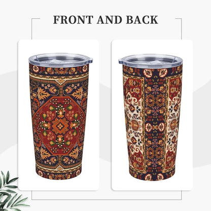 Botanical Print Floral Tumbler Coffee Mug with Lid Straw 20oz | Stainless Steel Insulated Tumblers Black Sage Green Spring Flower Plant Travel Mug Tea Wine Cup Water Bottle for Women Men