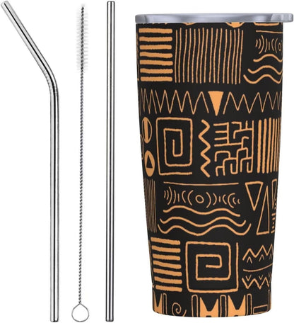 Botanical Print Floral Tumbler Coffee Mug with Lid Straw 20oz | Stainless Steel Insulated Tumblers Black Sage Green Spring Flower Plant Travel Mug Tea Wine Cup Water Bottle for Women Men