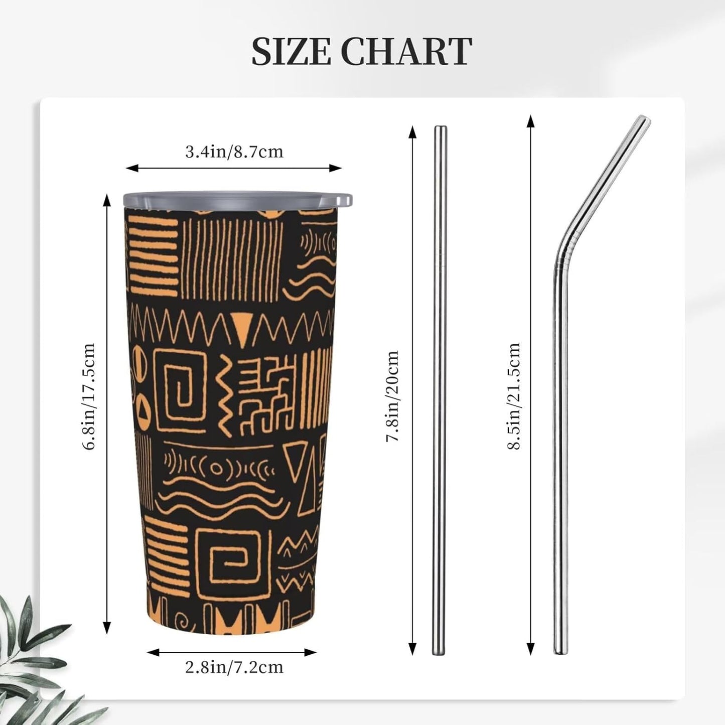 Botanical Print Floral Tumbler Coffee Mug with Lid Straw 20oz | Stainless Steel Insulated Tumblers Black Sage Green Spring Flower Plant Travel Mug Tea Wine Cup Water Bottle for Women Men